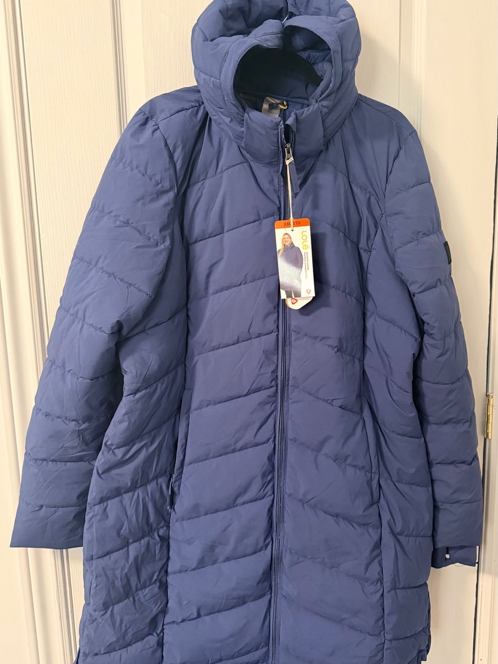 Lole Women’s Hooded Puffer Coat in Dusty Blue - Picture 12 of 12